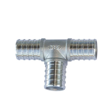 Raines 3/4'' PEX Tee Connector, 316 Stainless Steel, 10PK PEX-TEE-3/4